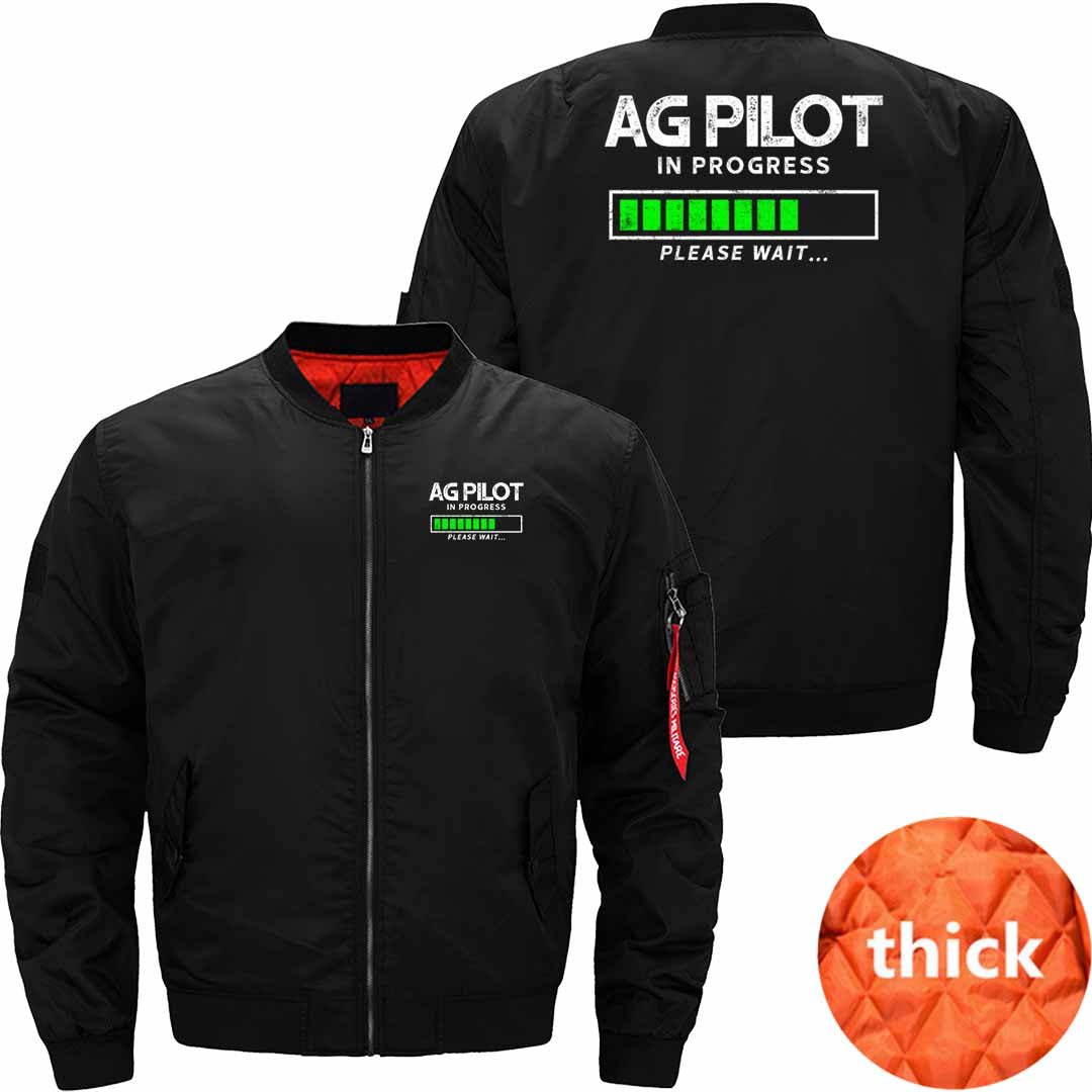 AG PILOT IN PROGRESS PLEASE WAIT.. BOMBER FLIGHT AVIATOR JACKET - PILOTSX