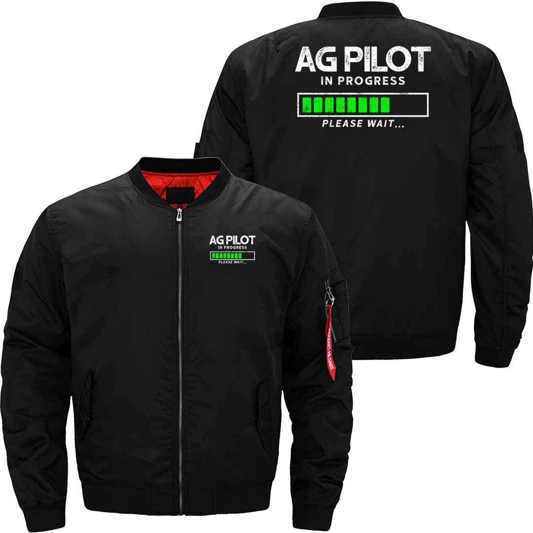 AG PILOT IN PROGRESS PLEASE WAIT.. BOMBER FLIGHT AVIATOR JACKET - PILOTSX