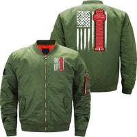 Thumbnail for AIR TRAFFIC CONTROLLER US FLAG ATC BOMBER FLIGHT AVIATOR JACKET - PILOTSX