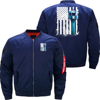 Thumbnail for AIR TRAFFIC CONTROLLER US FLAG ATC FLIGHT CONTROL BOMBER FLIGHT AVIATOR JACKET - PILOTSX