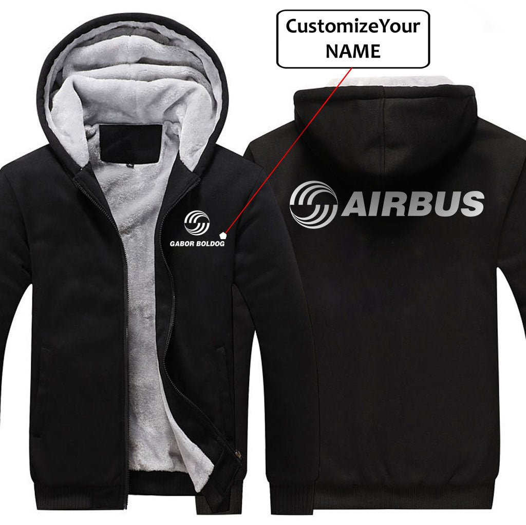 CUSTOM NAME WITH AIRBUS  LOGO DESIGNED ZIPPER SWEATERS THE AV8R
