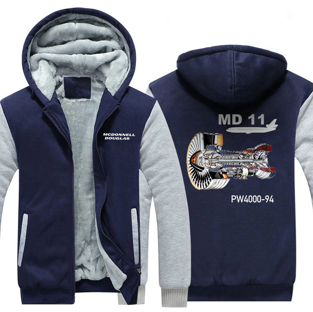 MCDONNELL DOUGLAS MD 11 PW4000-94 DESIGNED ZIPPER SWEATER THE AV8R