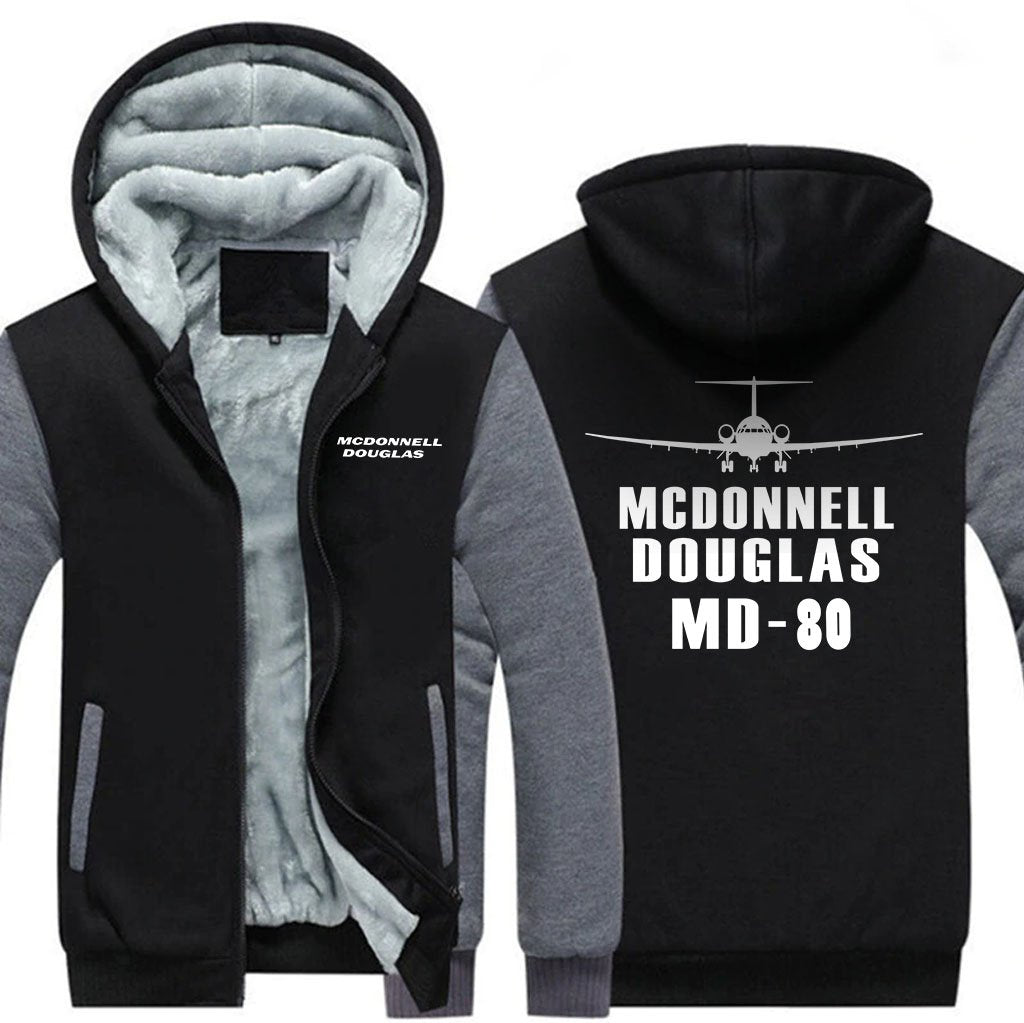 MCDONNELL DOUGLAS MD 80 DESIGNED ZIPPER SWEATER THE AV8R