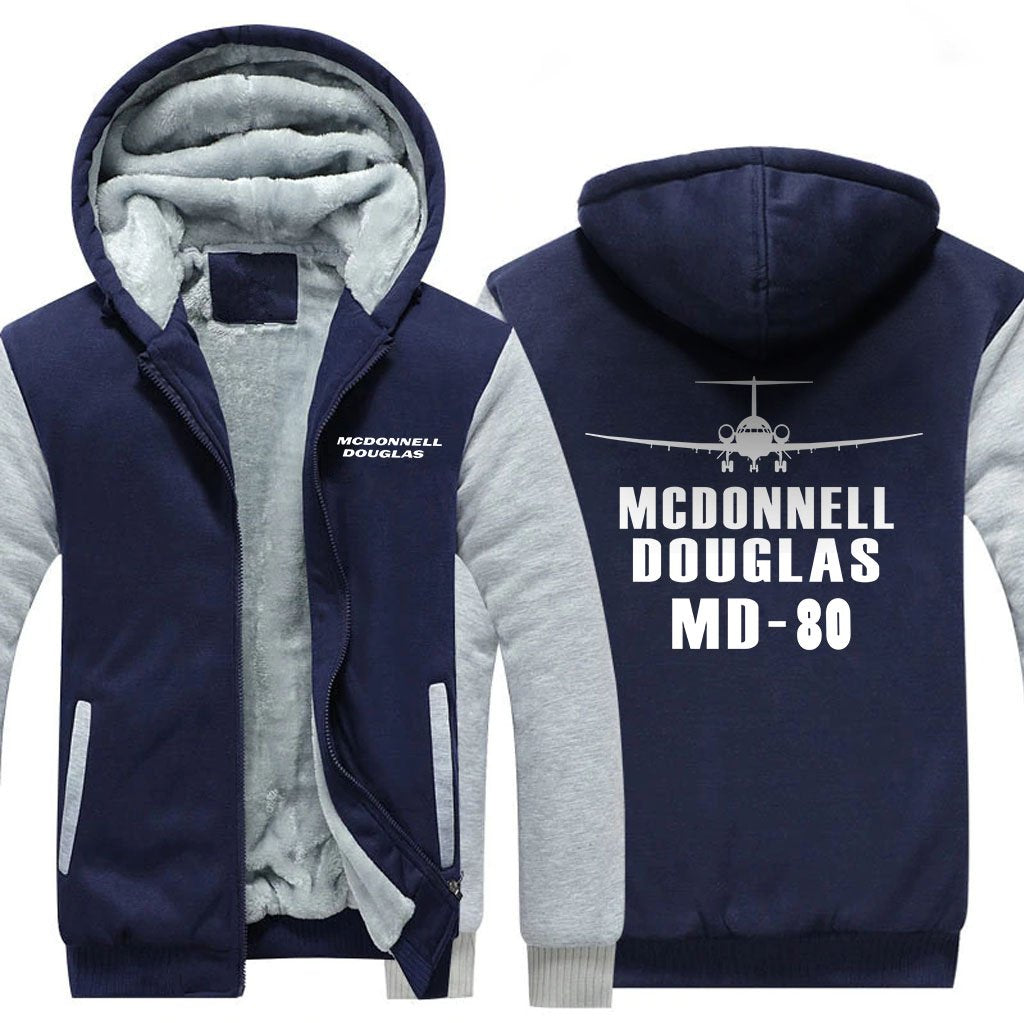 MCDONNELL DOUGLAS MD 80 DESIGNED ZIPPER SWEATER THE AV8R