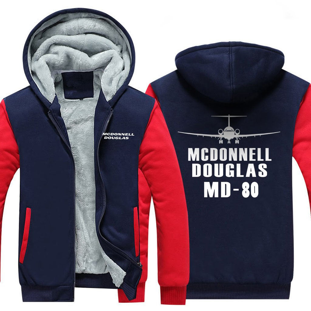 MCDONNELL DOUGLAS MD 80 DESIGNED ZIPPER SWEATER THE AV8R