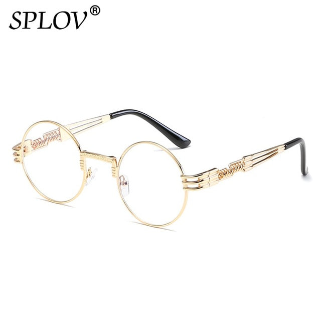 New Fashion Retro Steampunk Round Metal Sunglasses for Men and Women AV8R