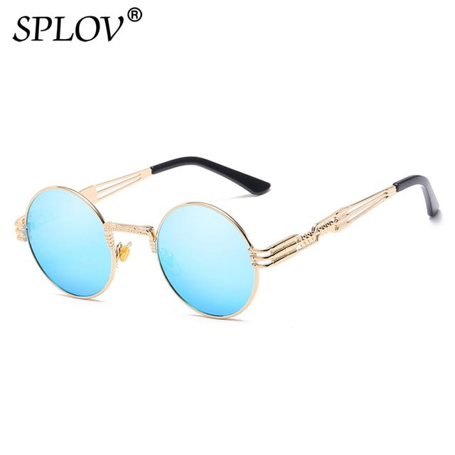 New Fashion Retro Steampunk Round Metal Sunglasses for Men and Women AV8R