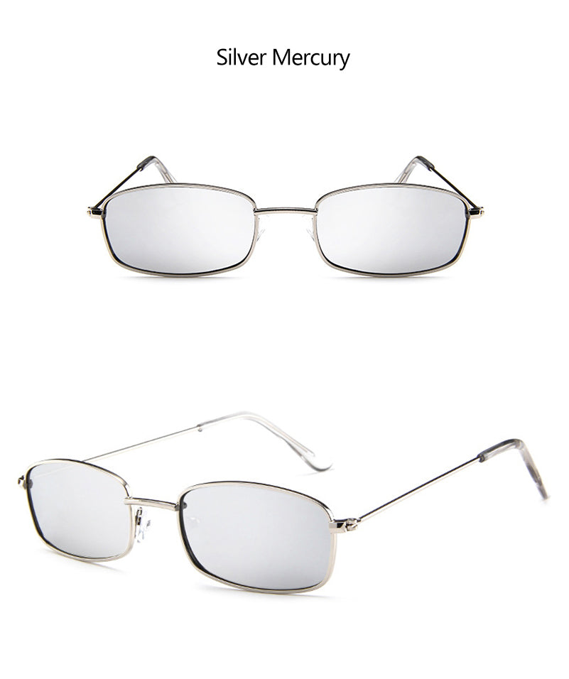 Vintage Small Rectangle Sunglasses Men Women Retro Metal Frame Sun Glasses AV8R