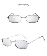Thumbnail for Vintage Small Rectangle Sunglasses Men Women Retro Metal Frame Sun Glasses AV8R
