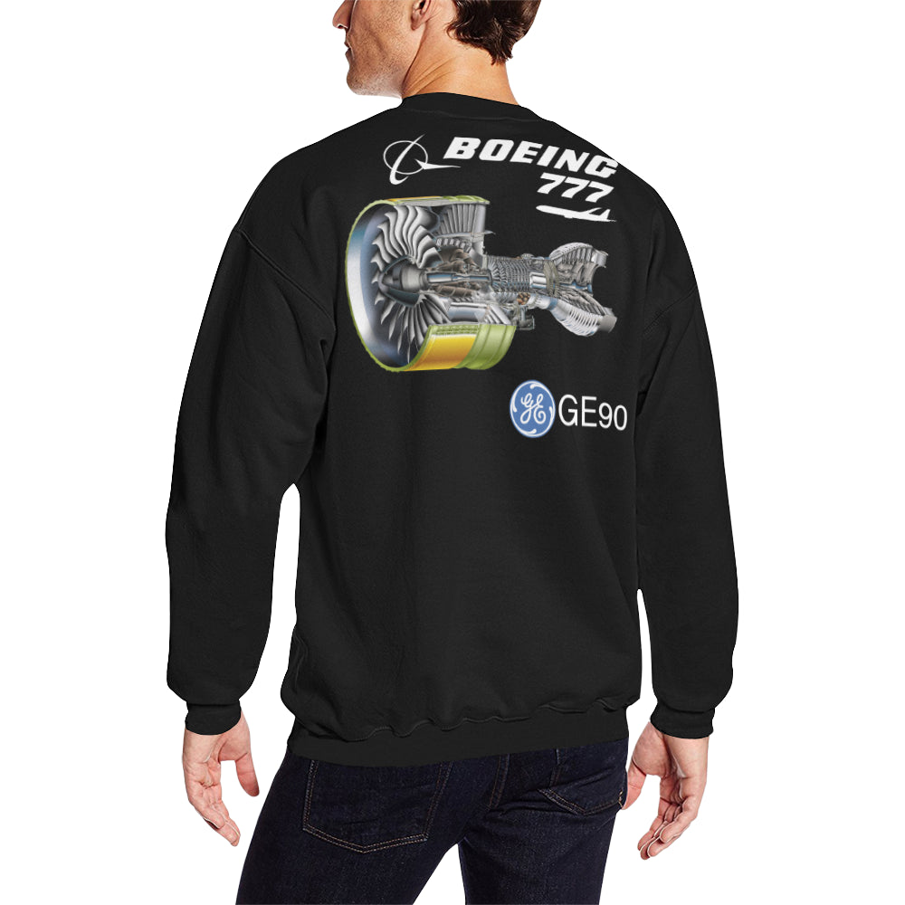 BOEING 777 Men's Oversized Fleece Crew Sweatshirt e-joyer