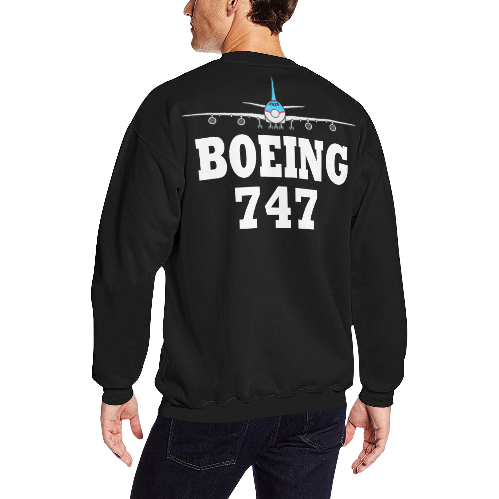 BOEING 747 Men's Oversized Fleece Crew Sweatshirt e-joyer