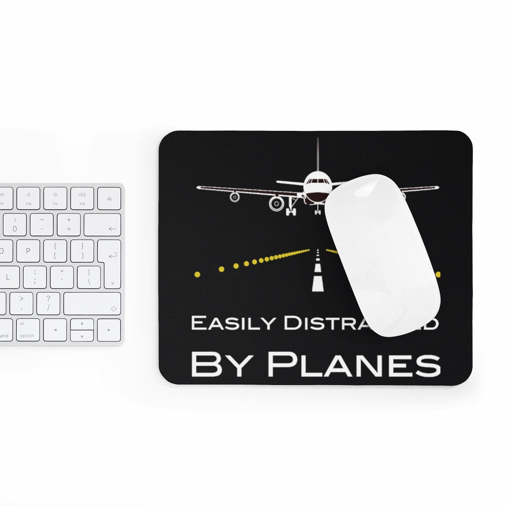 EASLY DISTRACTED BY PLANES -  MOUSE PAD Printify