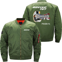 Thumbnail for Boeing 767 Pratt & Whitney PW4000-94 Ma-1 Bomber Jacket Flight Jacket Aviator Jacket THE AV8R