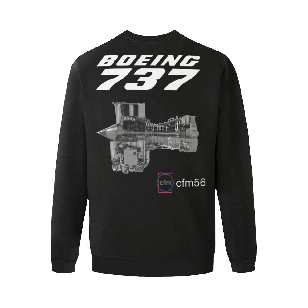 BOEING 737 Men's Oversized Fleece Crew Sweatshirt e-joyer