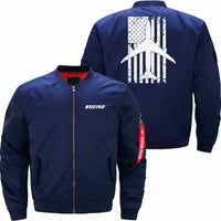 Thumbnail for Boeing 747 USA FLAG Ma-1 Bomber Jacket Flight Jacket Aviator Jacket THE AV8R