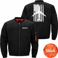 Thumbnail for Boeing 747 USA FLAG Ma-1 Bomber Jacket Flight Jacket Aviator Jacket THE AV8R