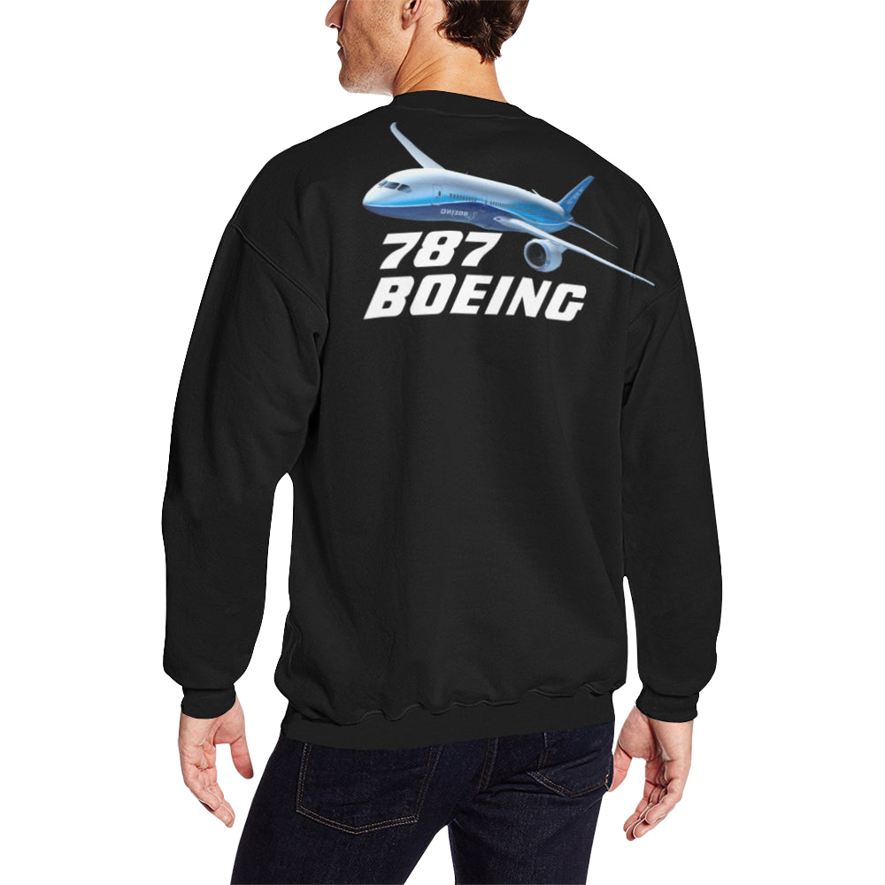 BOEING 787 Men's Oversized Fleece Crew Sweatshirt e-joyer