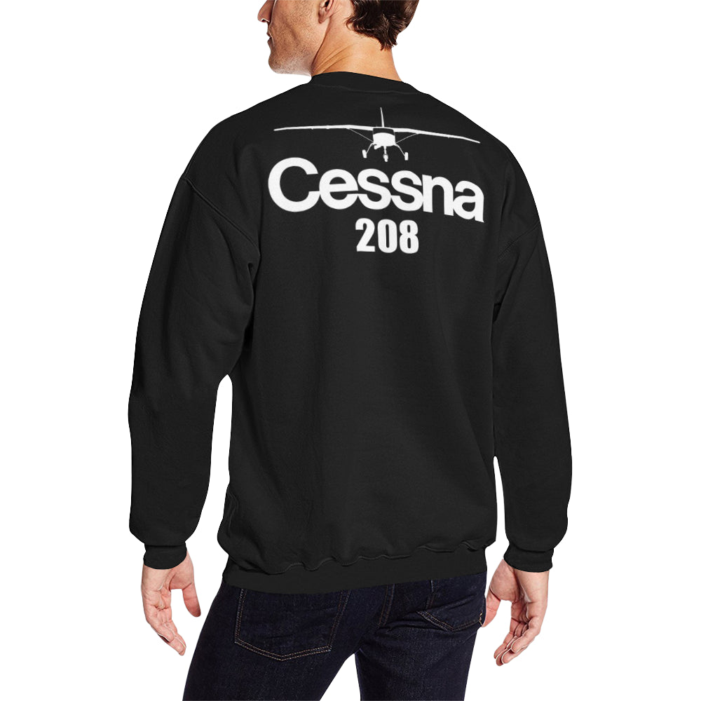 CESSNA - 208 Men's Oversized Fleece Crew Sweatshirt e-joyer