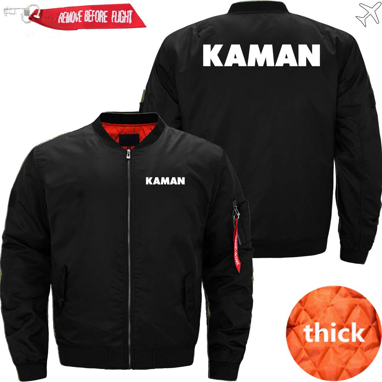 KAMAN HELICOPTER LOGO BOMBER FLIGHT AVIATOR JACKET