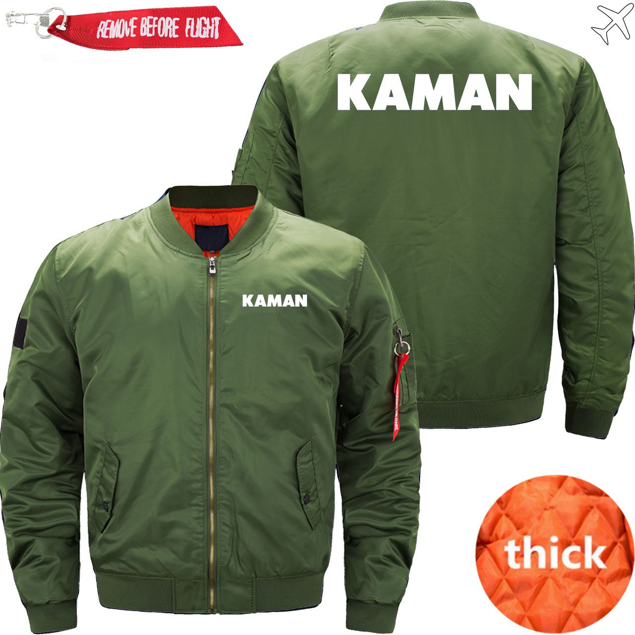KAMAN HELICOPTER LOGO BOMBER FLIGHT AVIATOR JACKET