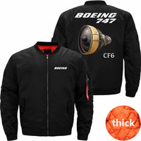 Thumbnail for Boeing 747 GE's CF6 Aircraft Engine Ma-1 Bomber Jacket Flight Jacket Aviator Jacket THE AV8R