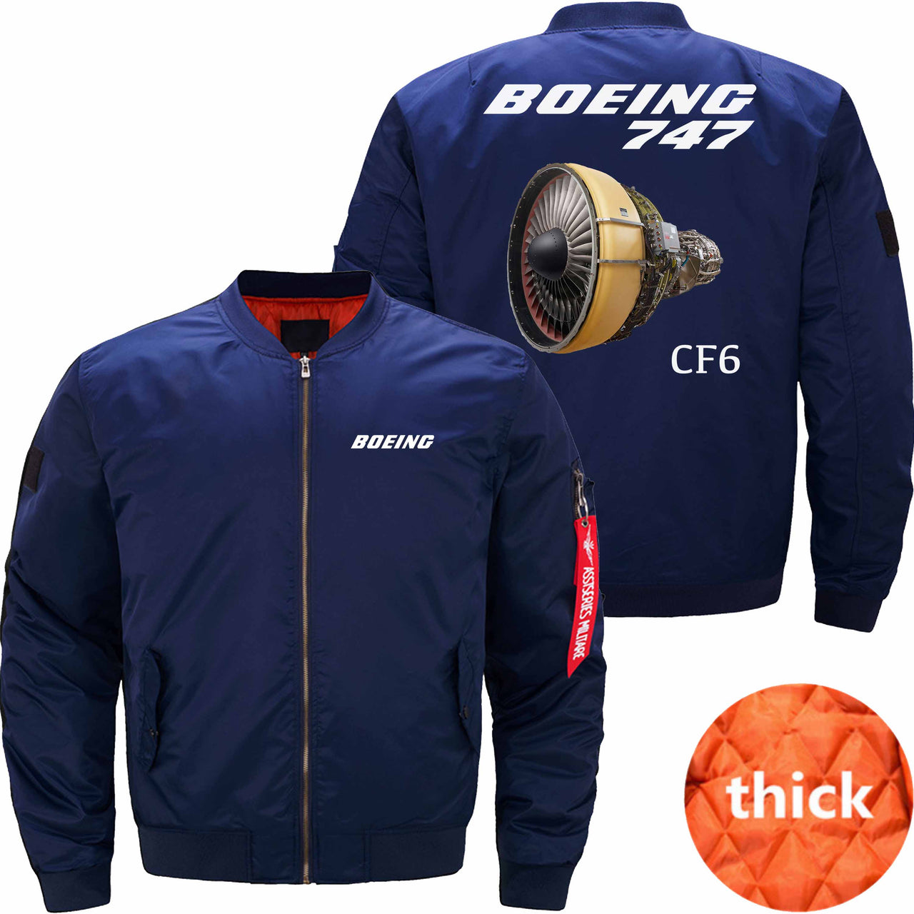 Boeing 747 GE's CF6 Aircraft Engine Ma-1 Bomber Jacket Flight Jacket Aviator Jacket THE AV8R