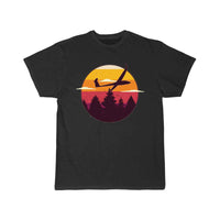 Thumbnail for Glider Airplane Landscape Sunset Retro Red Orange T-SHIRT THE AV8R