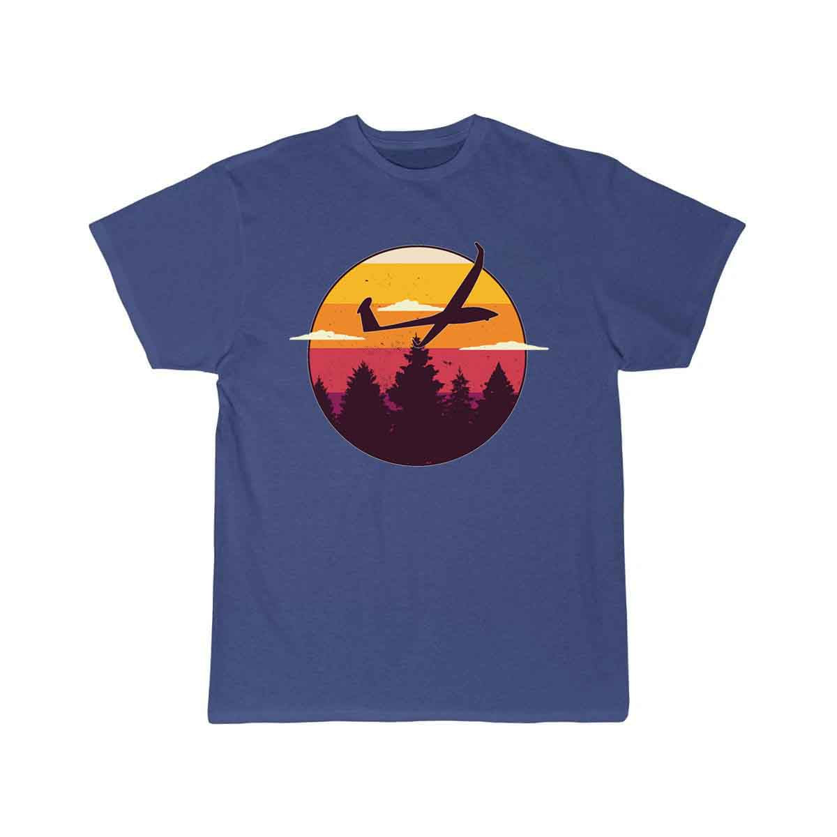 Glider Airplane Landscape Sunset Retro Red Orange T-SHIRT THE AV8R