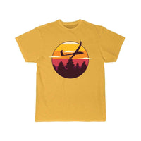 Thumbnail for Glider Airplane Landscape Sunset Retro Red Orange T-SHIRT THE AV8R