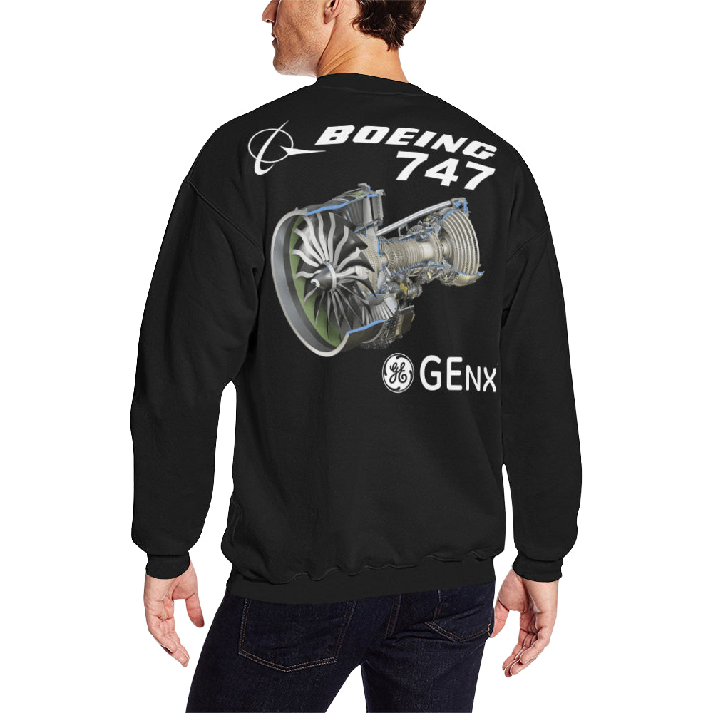 BOEING 747 Men's Oversized Fleece Crew Sweatshirt e-joyer