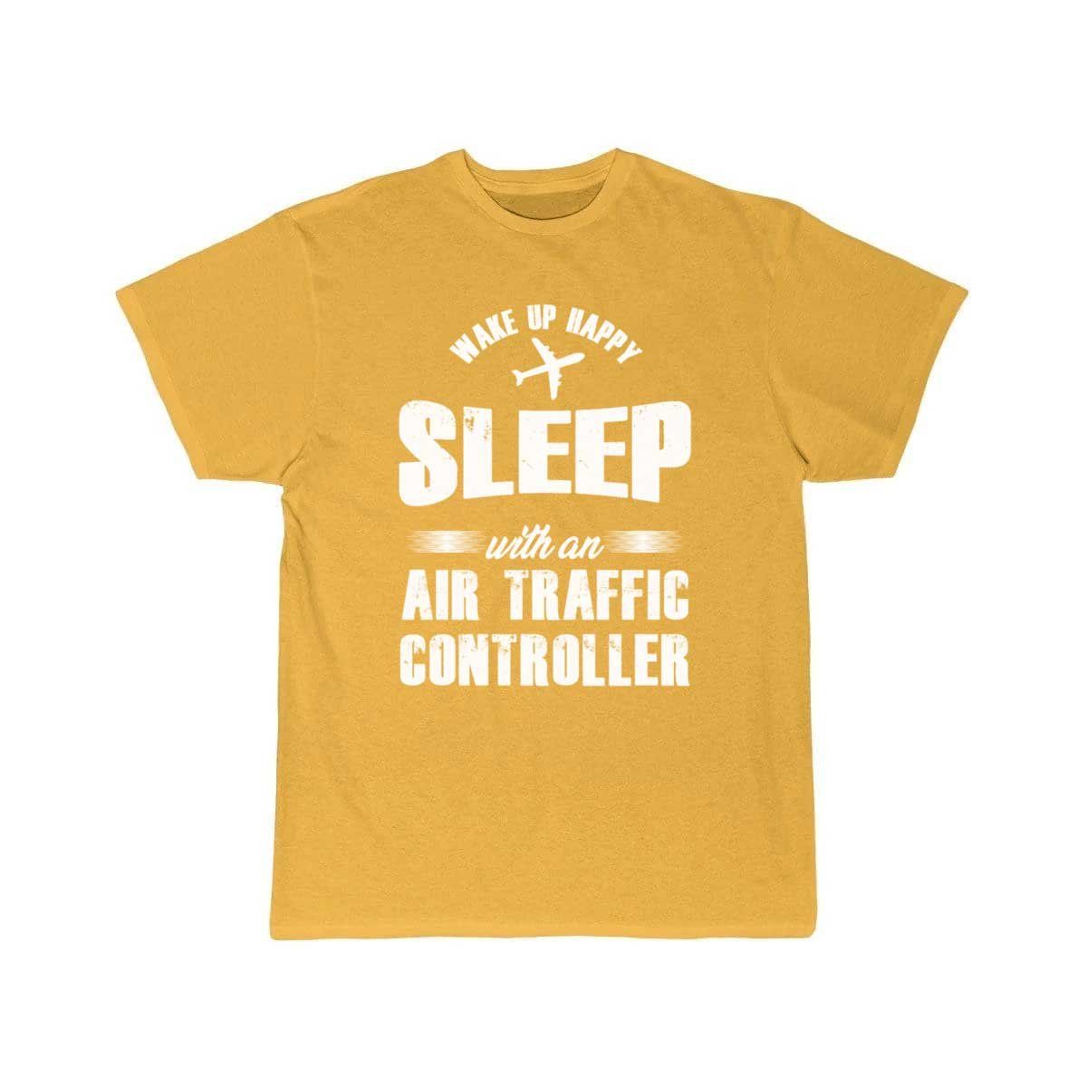 Wake Up Happy Atc Work Line Art Aviation T-SHIRT THE AV8R