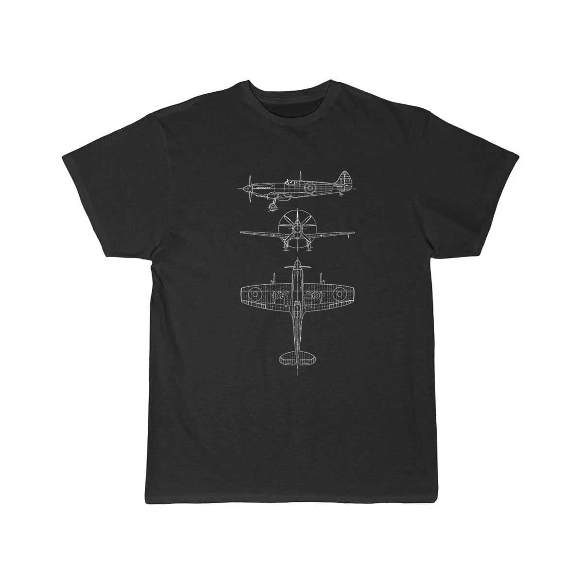 Spitfire airplane blueprint T-SHIRT THE AV8R