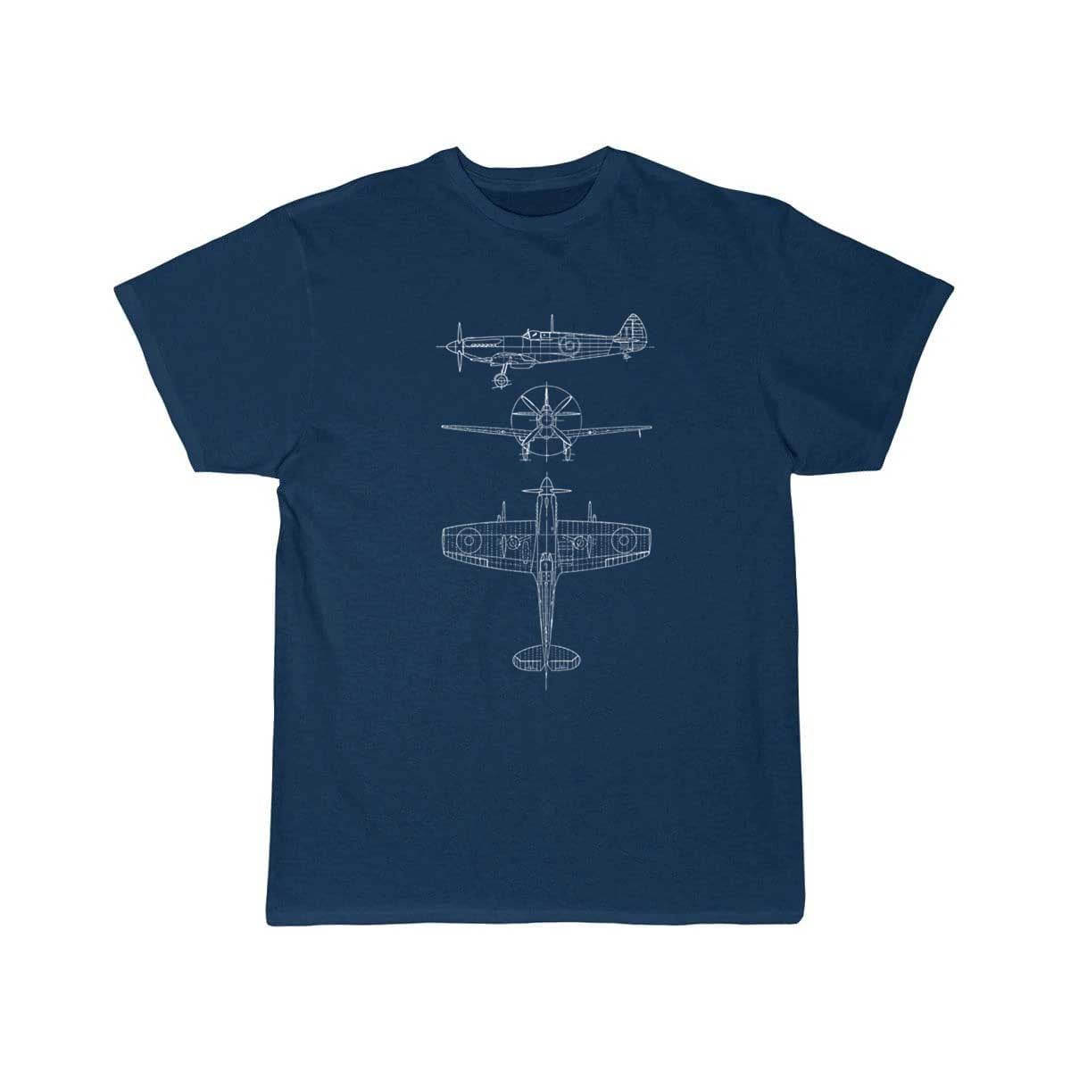 Spitfire airplane blueprint T-SHIRT THE AV8R