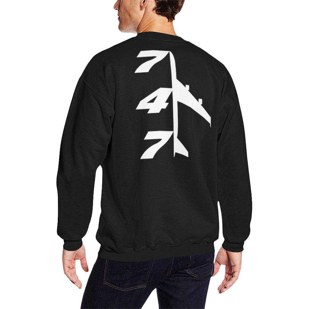 BOEING 747 Men's Oversized Fleece Crew Sweatshirt e-joyer