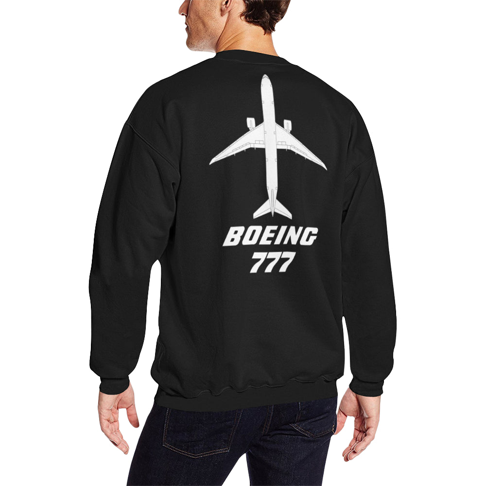 BOEING 777 Men's Oversized Fleece Crew Sweatshirt e-joyer