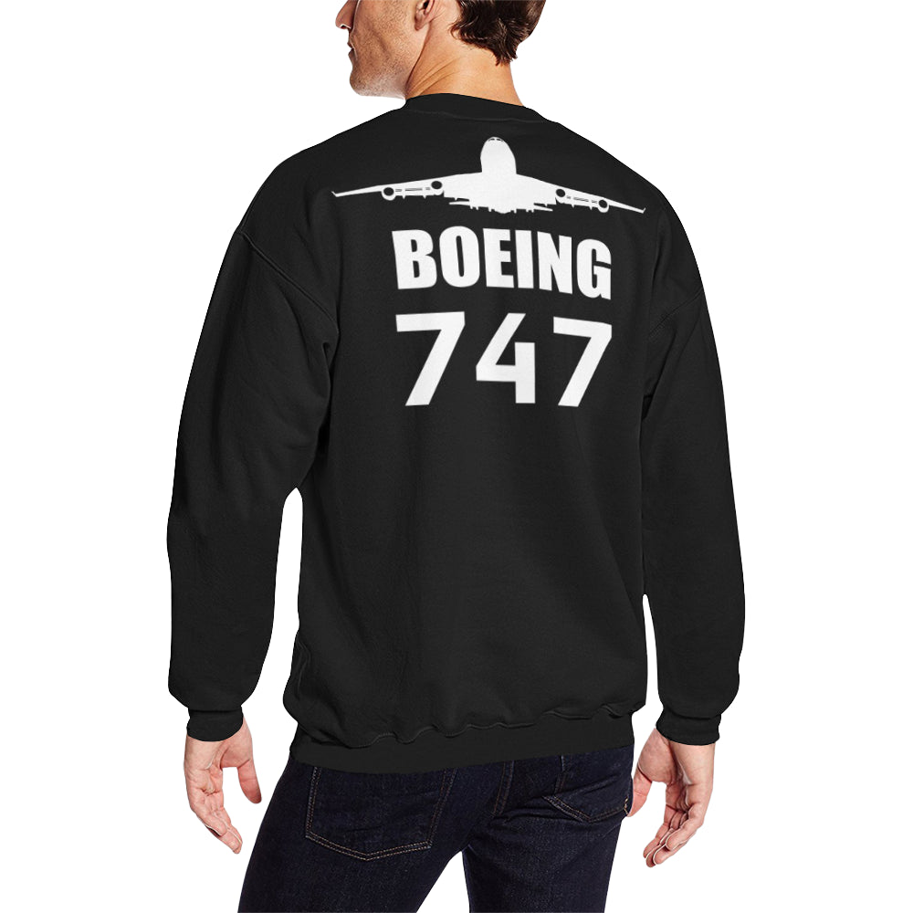 BOEING 747 Men's Oversized Fleece Crew Sweatshirt e-joyer