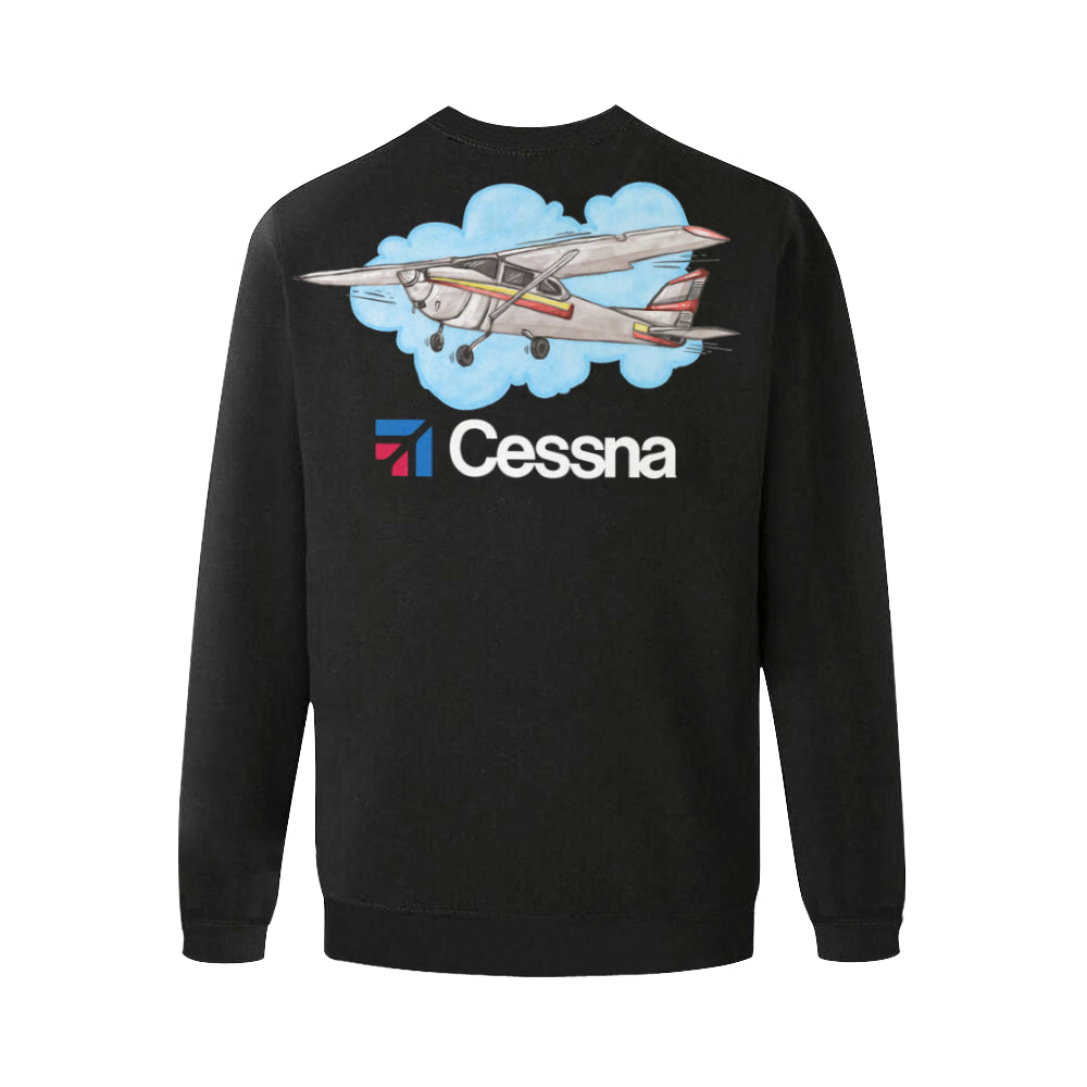 CESSNA Men's Oversized Fleece Crew Sweatshirt e-joyer