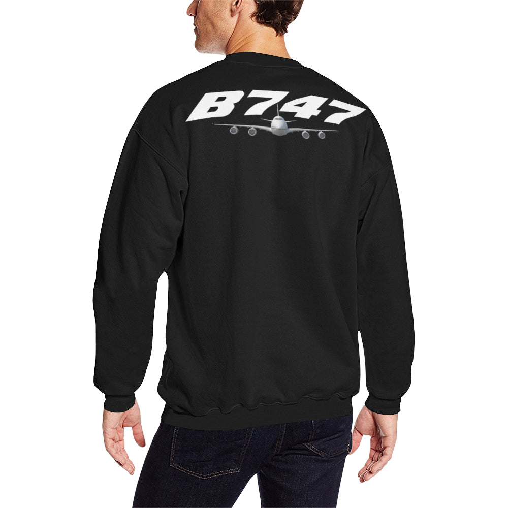 BOEING 747 Men's Oversized Fleece Crew Sweatshirt e-joyer