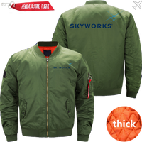Thumbnail for SKYWORKS HELICOPTER LOGO BOMBER FLIGHT AVIATOR JACKET