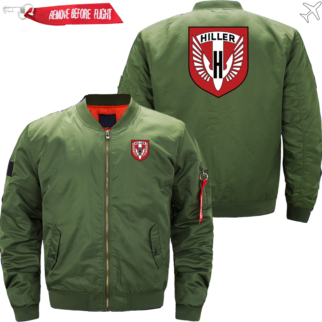HILLER HELICOPTER LOGO BOMBER FLIGHT AVIATOR JACKET