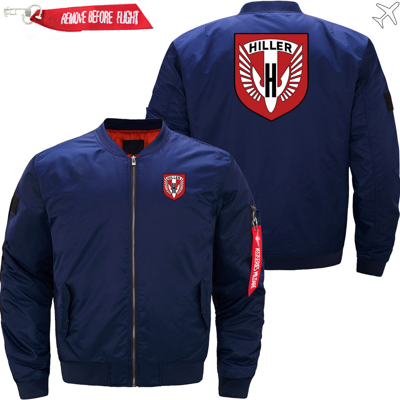 HILLER HELICOPTER LOGO BOMBER FLIGHT AVIATOR JACKET