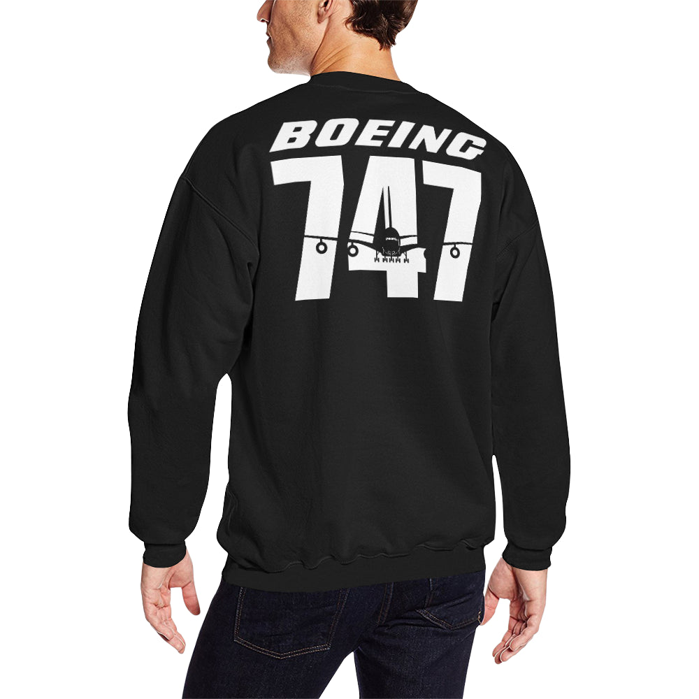 BOEING 747 Men's Oversized Fleece Crew Sweatshirt e-joyer