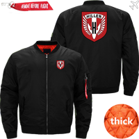 Thumbnail for HILLER HELICOPTER LOGO BOMBER FLIGHT AVIATOR JACKET