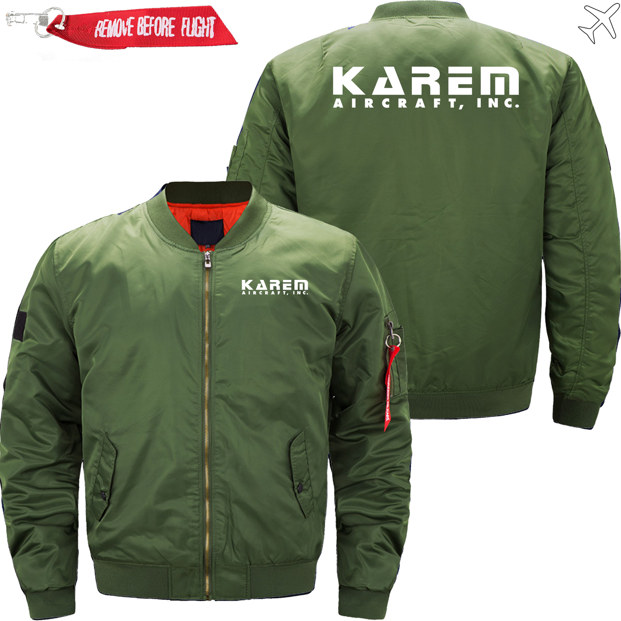 KAREM HELICOPTER LOGO BOMBER FLIGHT AVIATOR JACKET