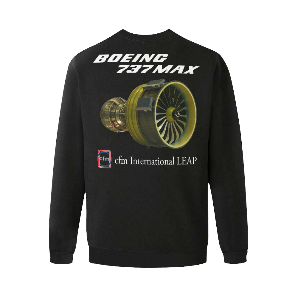 BOEING 737 Men's Oversized Fleece Crew Sweatshirt e-joyer