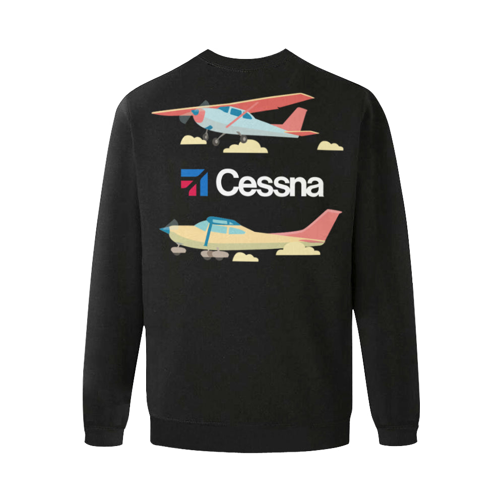 CESSNA Men's Oversized Fleece Crew Sweatshirt e-joyer