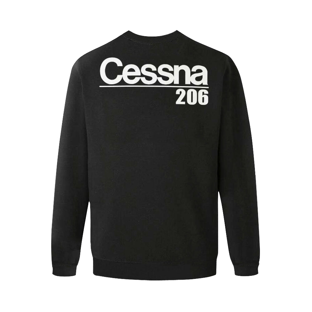 Cessna 206 Men's Oversized Fleece Crew Sweatshirt e-joyer