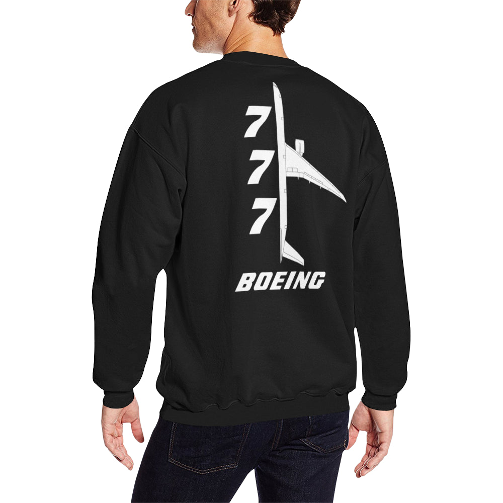 BOEING 777 Men's Oversized Fleece Crew Sweatshirt e-joyer