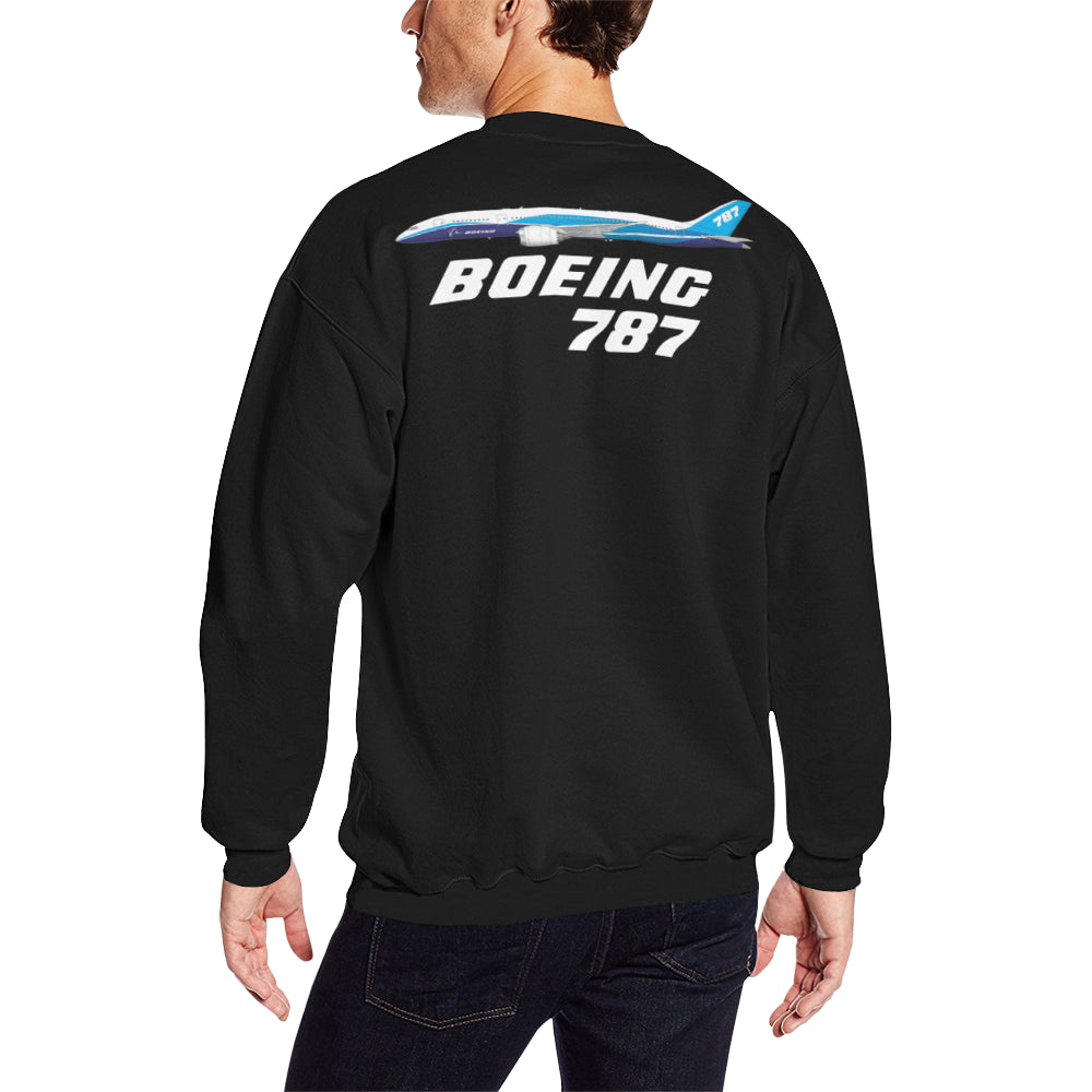 BOEING 787 Men's Oversized Fleece Crew Sweatshirt e-joyer