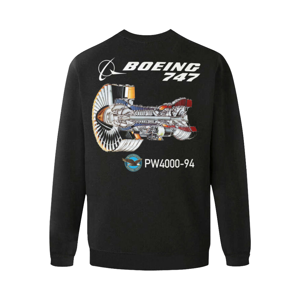 BOEING 747 Men's Oversized Fleece Crew Sweatshirt e-joyer